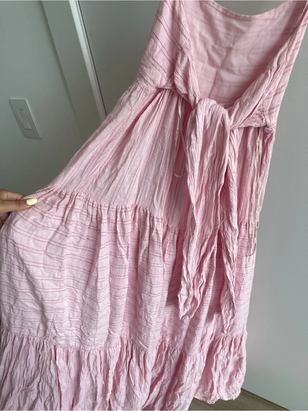 L*SPACE Santorini Light Pink Tie-Back Maxi Dress - Picture 6 of 8